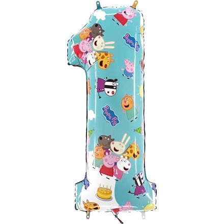 Toyland Peppa Pig, George and Friends Number Foil Balloon, 26 Inch